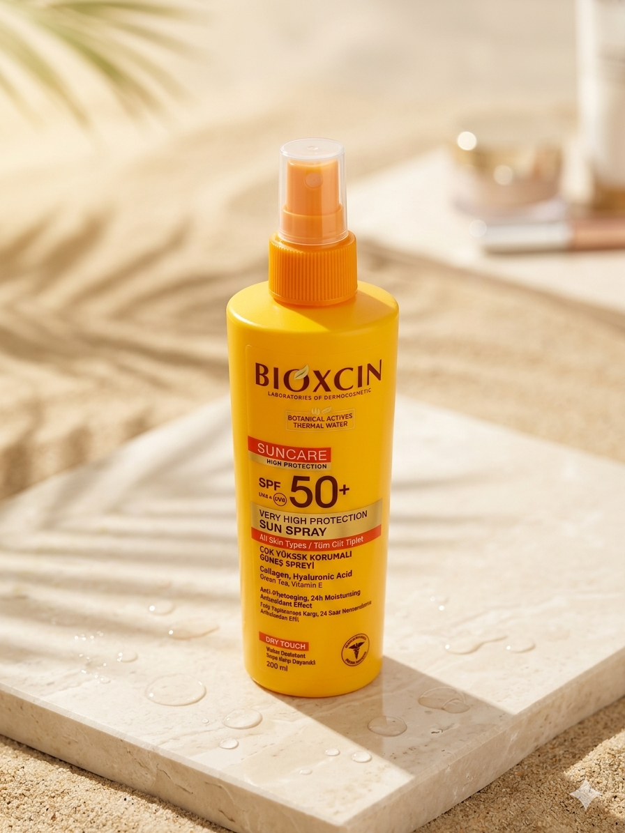 اسپری ضد آفتاب بیوکسین (Bioxcin) مدل Sun Care با SPF 50+ حجم ۲۰۰ میلی‌لیتر