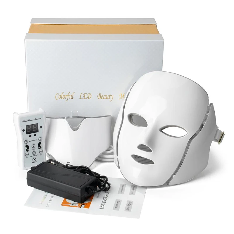 ماسک صورت LED هفت‌رنگ و سیستم میکرودرم/میکروکارنت (7-Color LED Facial Mask)