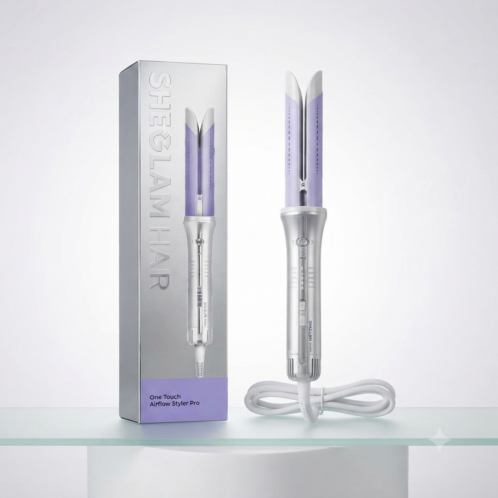 استایلر حرفه‌ای مو Sheglam Hair مدل One Touch Airflow Styler Pro_کرلی بنفش شیگلم سایز ۲۵