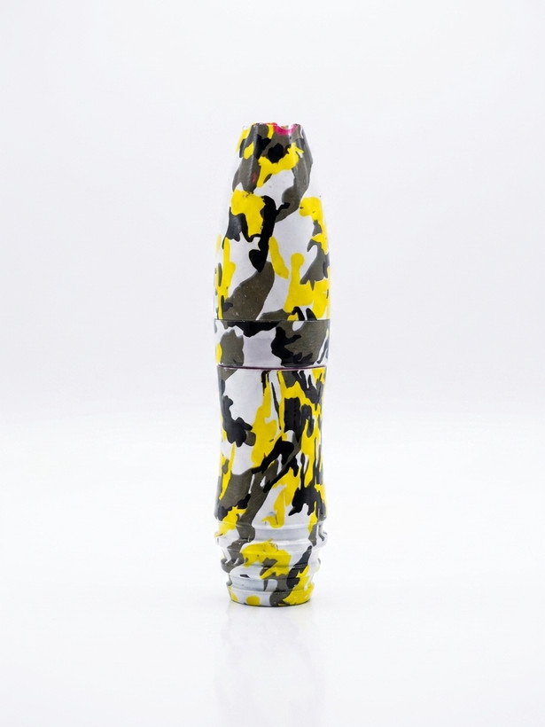 قلم تتو پن طرح استتار زرد (Yellow Camo Pen Tattoo Machine)؛ دستگاه حرفهای تتو بدن و صورت