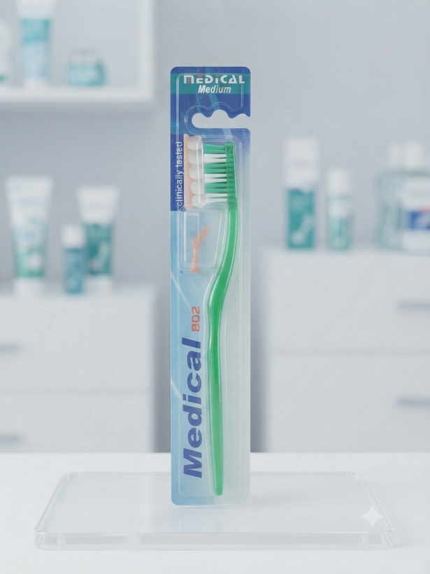 مسواک مدیکال مدل Medium 802 (Medical Toothbrush)؛ پاکسازی عمیق و تخصصی دندانها