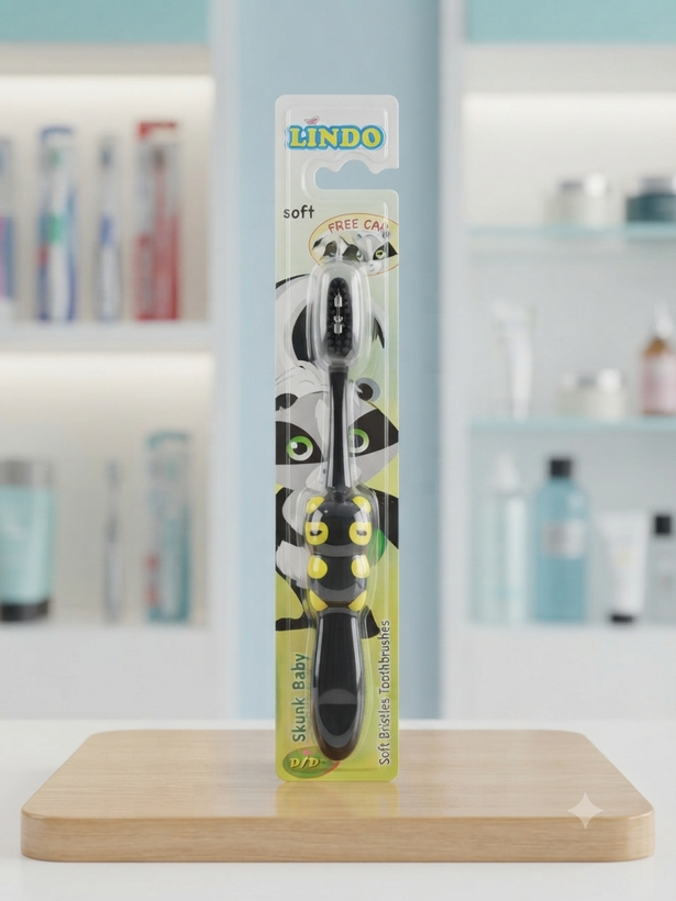 مسواک نرم کودک لیندو / دیدو مدل اسکونک بیبی (Lindo / DiDo Skunk Baby Soft Toothbrush)؛ برس دندان فانتزی و ضد حساسیت