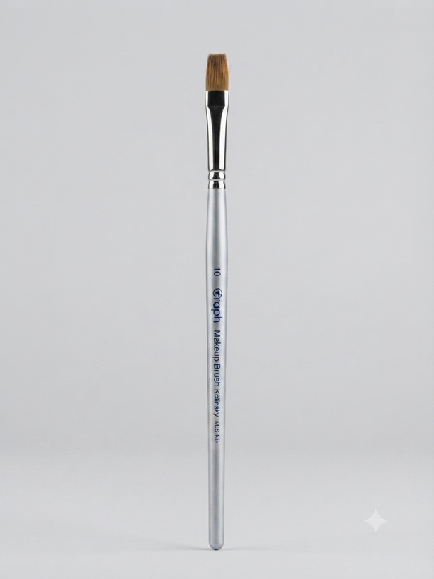 مجموعه قلمهای سر تخت کاشت ژل گراف مدل کولینسکی (Graph Kolinsky Flat Gel Brushes)؛ قلم حرفهای ناخنکاران با موی طبیعی سمور