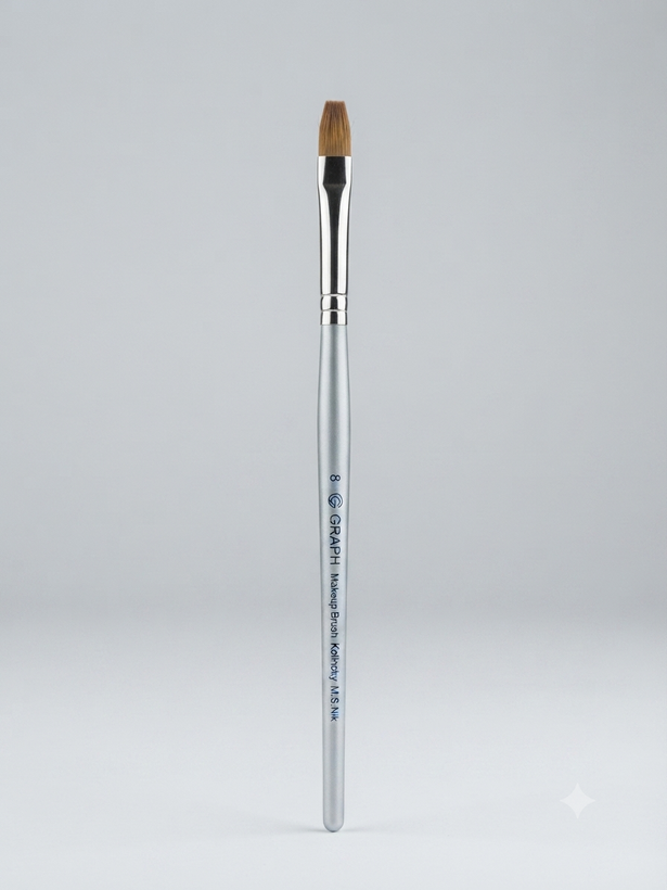 مجموعه قلمهای سر تخت کاشت ژل گراف مدل کولینسکی (Graph Kolinsky Flat Gel Brushes)؛ قلم حرفهای ناخنکاران با موی طبیعی سمور
