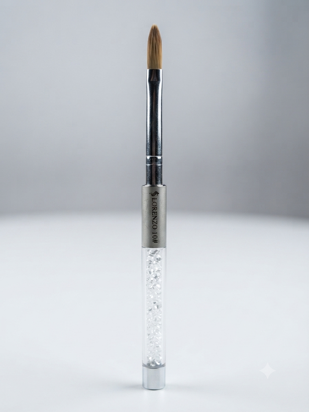 قلم کاشت پودر اکریلیک (کاشت پودر / لیکوئید) لورنزو مدل نگینی (Lorenzo Acrylic Nail Brush)